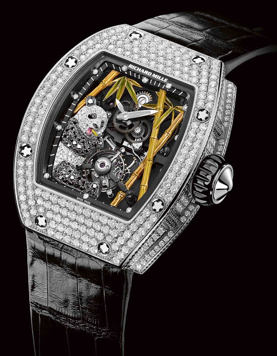 Replica Richard Mille RM 026-01 Tourbillon Panda Pavé White Gold Watch